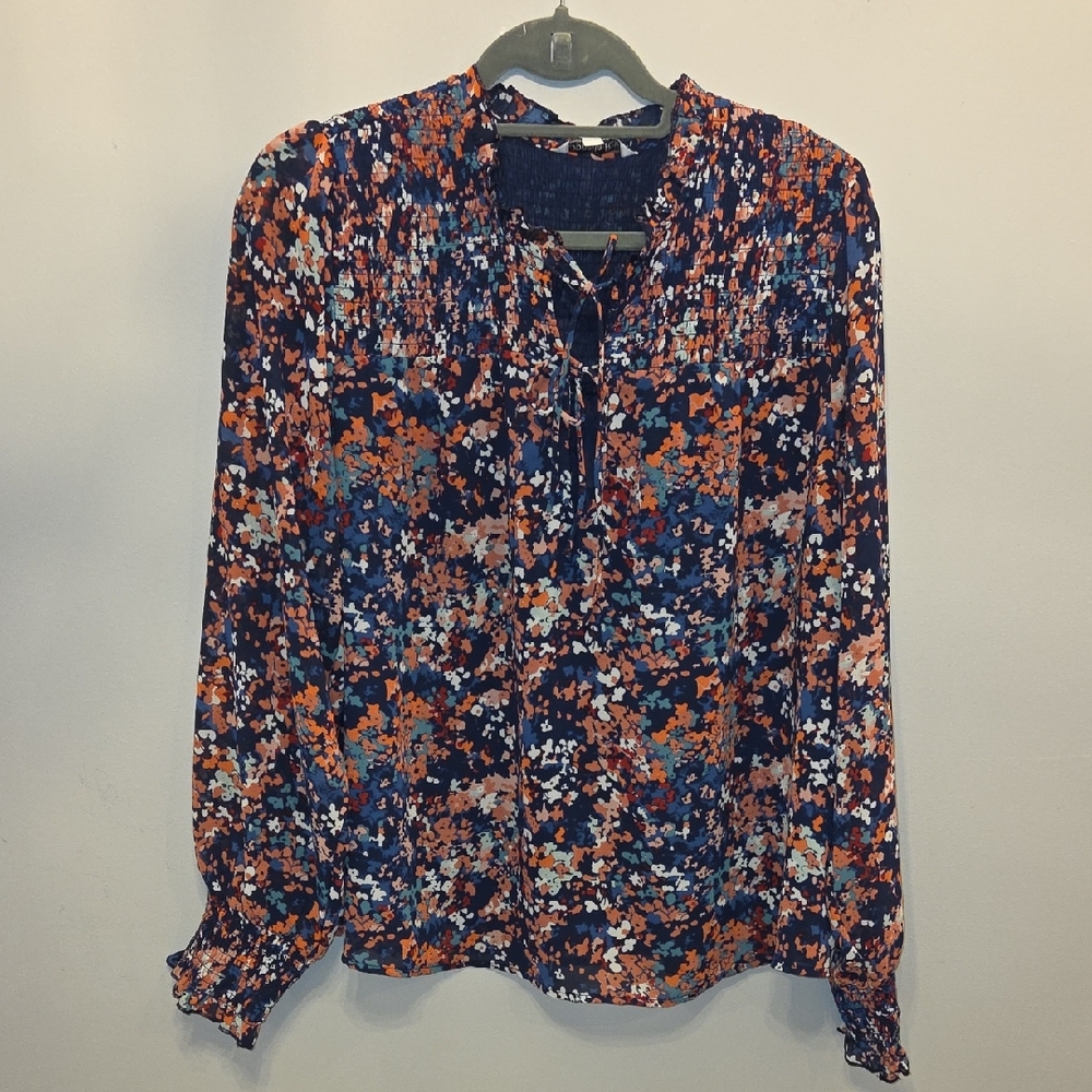 Ophelia Roe Womens Floral Print Women's Blouse Suze Xl